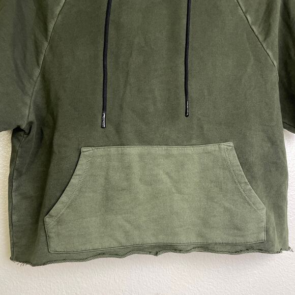 Cotton Citizen Hoodie Sweatshirt Small Green Pullover French Terry Short Sleeve - Picture 7 of 9